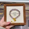 Pulsera de Calabaza Estilo Nuevo Lujo Ligero Diseño de Nicho Atrae Riqueza Calabaza Imitación Cristal Púrpura Hielo Translúcido Pulsera Regalo de Cumpleaños