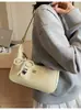 Transfronterizo 2025 Nuevo Bolso Dumpling Nicho Moda Textura Un Solo Hombro Bandolera Bolso de Mano Bufanda de Seda Lazo Trendy