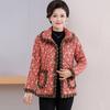 Casaco de inverno de mãe de meia-idade, novo algodão e espessamento, acolchoado de algodão, casaco floral quente, moda estilo ocidental, jaqueta de algodão acolchoada de meia-idade e idosos