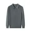 Suéter com Meio Zíper Estilo Old Money para Homens, Novo Outono 2026 Casual de Negócios Luxo Leve High-End Gola Reversível Camisa Base de Tricô