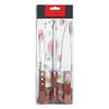 Productos de Comercio Exterior Herramientas para Barbacoa Juego de Tres Piezas Cuchillo de Cocina de Acero Inoxidable Succión de un Lado Succión de Doble Lado Mango de Madera Tenedor para Barbacoa Palo de Afilar