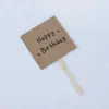 Inserto de Tarjeta Decorativa de Papel Kraft Fresco Pequeño para Hornear Tarjeta de Cumpleaños en Inglés para Pastel de Cumpleaños Papel Kraft
