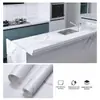 Película Adesiva para Backsplash CTZS Ouro Branco Mármore Textura de Pedra Brilhante Polida Autoadesiva Cobertura de Bancada Estilo Moderno Minimalista de Luxo Alta Resistência ao Calor à Prova de Óleo Anti-Manchas Limpável Para Proteção contra Respingos de Fogão de Cozinha Superfície de Armário Atualização 60cm