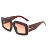 Gafas de Sol Cuadradas en Forma de T Estilo Celebridad de Internet Fotografía Callejera Pasarela Alta Definición Rayadas Transfronterizas Retro Estilo Ins
