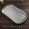 Prato vintage bandeja de café manual retangular aço inoxidável grau alimentício prato de chá prato de sobremesa alta qualidade
