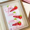 Lindo pasador de fresa para niña, pinza de pico de pato dulce, pinza lateral para flequillo, accesorio para el cabello, estilo de fruta rosa y roja para mujer
