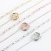 Venta al por mayor de fábrica joyería de moda Red social anillo de doble capa para mujer cadena de suéter de otoño e invierno collar de acero de titanio