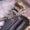 Pendientes de mariposa de diamantes rosas con incrustaciones de lujo de Niche Design Super Fairy de doble color, chapados en oro y circonitas para boda de mujer.