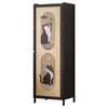 Estantería de Almacenamiento con Puertas, Gabinete Doméstico de Múltiples Niveles para Sala de Estar, Librero Estrecho para Espacios Pequeños contra la Pared para Almacenamiento