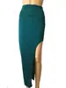 AliExpress ebay Produtos Saia Longa Sexy Cintura Alta Fenda Lateral Quadril Colorida Multicolor Exposta Perna Saia Longa