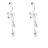 Gancho de orelha Lanlanjia s925 prata esterlina em formato de coração com borla floral, brincos de rosca com estrela e laço, brincos de design simples