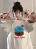 Nuevo Estilo 2025 Top de Color Contrastante con Empalme y Cuello Redondo para Mujer, Estilo Perezoso Casual Ins con Diseño a Rayas, Camiseta Versátil de Manga Larga