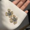 Aretes de Flor de Cristal de Color Degradado, Aretes Frescos y Blancos de Verano, Nuevos Aretes de Moda 2025 Super Hada Dulces Elegantes