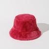 Sombrero de Pescador de Felpa Imitación Conejo Color Sólido para Mujer Otoño e Invierno Nuevo Cálido Versátil Simple Neutro Estilo Coreano Estilo Japonés Sombrero de Cubo