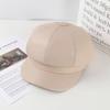 Boina pequeña de PU estilo coreano para rostro, elegante, a la moda, retro, octogonal, estilo Hong Kong, gorra de moda de celebridad de Internet