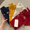 Polo para Niños 2026 Ojos Entrecerrados Verano Nuevo Producto Niños y Niñas Polo de Manga Corta con Forma de Corazón Camiseta Estilo Japonés para Bebé con Cuello Campana