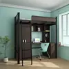 Cama Elevada para Adultos Engrosada Cama de Hierro para Escritorio de Arriba Cama de Hierro para Dormitorio de Estudiantes Empleados Cama con Estructura de Hierro Cama Elevada/Bajada Doble Escalera para Apartamento Escolar