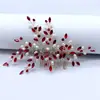 Pentes de Cabelo Europeus e Americanos e Acessórios de Cabelo, Enfeites de Cabelo Coloridos com Strass e Pérolas, Pentes Laterais para Penteados de Noiva, Acessórios de Festa Dz203