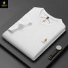 Camiseta de Manga Corta para Hombre de Algodón Mercerizado de Verano con Cuello Redondo Paul Bordado Manga Media Top para Hombre Camiseta de Cuello Redondo