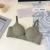Novo Sutiã Sem Marcação Feminino Push-up Peito Pequeno Peito Grande Doce Xadrez Acolchoado Sexy Sutiã de Fechamento Frontal