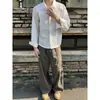 Camisa bordada de flor eterna estilo americano para primavera y otoño, diseño de nicho, tacto de alta gama, color liso, top plisado de manga larga para hombres y mujeres