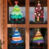 Adesivos de vidro para Janela de Ano Novo 2027, Decorações coloridas de porta de Natal UV fofas, Adesivos de janela eletrostáticos, Adesivos de janela
