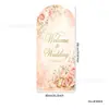 Painel de boas-vindas de casamento em arco com folhagem estilo floresta, Tecido de painel de arco irregular para casamento, Tecido de painel de fotos para casamento