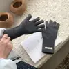 Luvas de Lã Mista para Mulheres no Inverno, Tela Sensível ao Toque, Cor Lisa com Toque de Veludo Tricotado, Estilo Quente de Casal, Versátil, Simples e Fashion