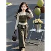 Conjunto de Otoño para Niñas 2026 Nuevo Conjunto de Dos Piezas Moderno con Tirantes para Niños, Ropa Elegante de Primavera y Otoño para Niñas