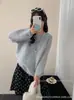 Suéter Song En Macio e Fofo para Mulheres, Novo Outono e Inverno Gola Redonda Estilo Preguiçoso Solto Tricô Grosso Pulôver Top Coreano
