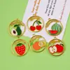Círculo de Frutas Transfronterizo Cereza Sandía DIY Aleación Goteo de Aceite Accesorios Pendientes Colgante Llavero Colgante