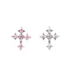 Aretes de Titanio F136 Cruz de Espina Zirconia, Aretes de Cartílago, Piercings de Labio, Rosca Interna 0.9mm Joyería para Piercings Corporales