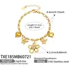 Mili Acero Inoxidable Corazón Mariposa Flor Circonita Incrustada Collar Pulsera Nuevo Conjunto de Joyería Transfronterizo para Mujer