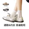 Meias de algodão puro estilo slouch para mulheres, finas estilo verão, meias até a panturrilha com acabamento em renda, estilo Miu ballet cinza para primavera e outono, adequadas para combinar com sapatos de couro pequenos