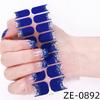 Adesivos de Unha Zhengxiang Semi-Transparentes Cor Verde Cebola Filme de Esmalte à Prova d'Água e Manchas Adesivos de Unha com Folha de Ouro e Prata Transfronteiriços Europeus e Americanos Sem Cozimento