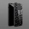 Funda para iPhone 16/17 Promax Estilo Japonés y Coreano Lujo Ligero Estampado de Leopardo Clásico Cubierta Protectora de Vidrio Templado Venta al por Mayor