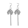 Pendientes de Borlas Largas de Venta Caliente Transfronterizos para Mujer, Diseño de Nicho, Pendientes de Alta Gama, Pendientes Pequeños para Banquetes que Resaltan el Rostro