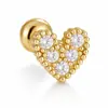 Nuevo ear cuff en forma de corazón con incrustaciones de diamantes de Amazon, acero inoxidable, versátil, único y elegante joyería de pendientes de mariposa para mujer