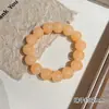 Pulseira de Vidro Cristal feminina gelo transparente gradiente contas redondas dedo redondo pulseira de placa de jade branco imitação macia pulseira de estudante pulseira joia