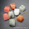 Colgante Sello de Jade 18X21Mm Jade Natural Tianshan Verde Oro Seda Cristal Sandía Colgante Sello