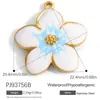 Accesorios de Joyería de Acero Inoxidable Transfronterizos Maleta de Dibujos Animados Goteo de Aceite Flor Colorida Chapado en Oro Real de 18K Colgante