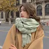 Bufanda Chal para Mujer, Nueva Manta para Siesta de Oficina de Otoño e Invierno, Manta Exterior Cálida de Lana de Alta Calidad