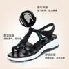 Sandalias de Cuña para Mujer, Nuevo Estilo Verano 2026, Versátiles, Casuales, Cómodas, Zapatos tipo Mamá de Suela Suave, Zapatos de Mujer con Corte Hueco de Piel Suave y Suela Gruesa
