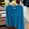 Suéter Casual de Lã de Visão com Gola V para Mulheres, Novo Outono/Inverno Malha Pelúcia Solta Cor Vermelho Rosa, Top Suave e Elegante