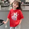 Top casual 100% algodón puro 2026, nuevo, elegante y versátil, camiseta de manga corta de verano para niñas