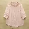 Ropa de Verano 2026 Estilo Japonés Dibujos Animados Bordado Pony Doble Capa Gasa Cárdigan de Manga Corta para Mujer Camiseta de Algodón Amigable con la Piel