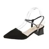 Tacones Altos de Tacón Grueso con Punta Abierta en la Espalda Sandalias Versátiles de Dos Vías Estilo Francés para Mujer Nuevos Sandalias de Punta Cerrada para Mujer Primavera/Verano 2026