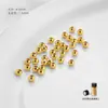 Cuentas Espaciadoras Chapadas en Oro Real de 18 Quilates Cuentas Sueltas Color que se Conserva Brillantes Cuentas Redondas Cuentas Doradas Material para Pulsera de Abalorios Hecha a Mano DIY Accesorios para Collares