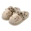 Pantuflas de Felpa de Algodón con Estampado de Leopardo de Hello Kitty para Mujer, Familia, Niños, Invierno, Suela Gruesa, Calientes, para el Hogar, Lindas, Peludas, para Invierno