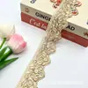 Nuevo encaje de malla con bordado de hilo de oro estilo étnico de 5 cm de ancho, ropa blanca, Hanfu, cortina, accesorios para manualidades